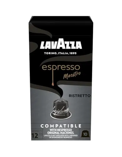 Lavazza dark-roast Espresso Ristretto, intensiv und vollmundig, 10 Kapseln, Nespresso kompatibel