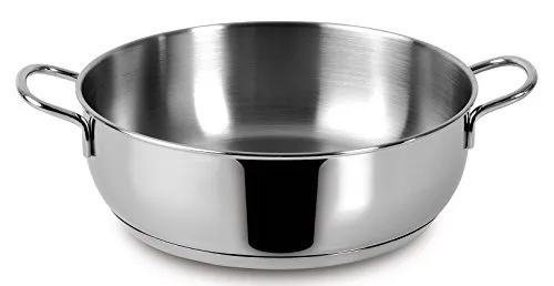 Lagostina Jede halbtiefe Auflaufform Ø 24 cm aus Edelstahl 18/10 mit Lagoseal Plus Boden, außen satiniert und Breiten Griffen, für alle Herdarten geeignet, auch Induktion