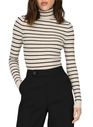 ONLY Female Strickpullover - Eleganter Langarm Rollkragen - Pullover für Damen aus 80% Viskose und 20% Nylon, weich und angenehm zu tragen - perfekt für stilvolle Herbstlooks.
