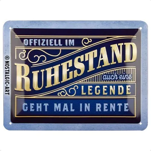 Nostalgic-Art - Blechschild 15x20 cm - Ruhestand