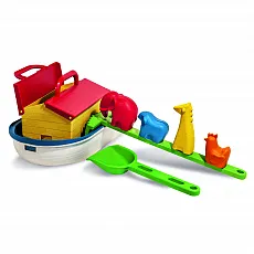 anbac Arche - Antibakterielles Sanspielzeug für Kinder ab 1 Jahr - Sortier- & Stapelspielzeug mit innovativem, antibakteriellem Material. Ideal für Garten und Sandkasten, inklusive Sieb, Förmchen und Schaufel für sicheres und hygienisches Spielen.