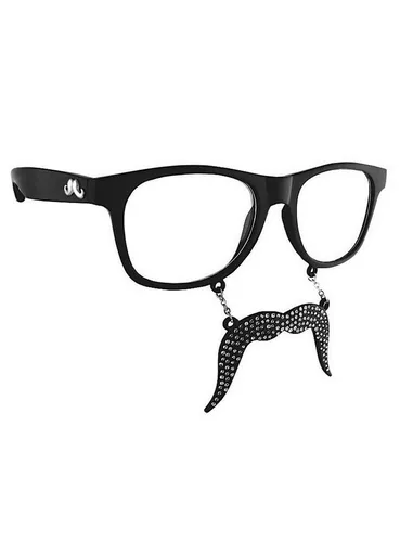 Sun Staches Kostüm Bling Partybrille, Lustige Brille mit Bart
