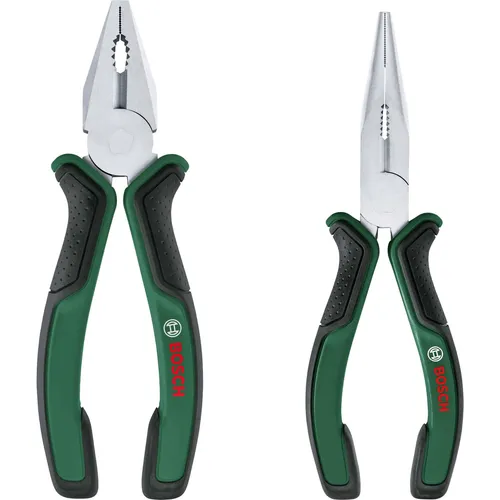 BOSCH Zangen-Set, 2-teilig - Zangen-Set mit 2 hochwertigen BOSCH Zangen, ideal für präzises Arbeiten und vielseitige Anwendungen im Heimwerkerbereich.