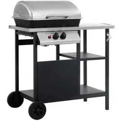 vidaXL Gasgrill mit Beistelltisch und 3 Ablagen