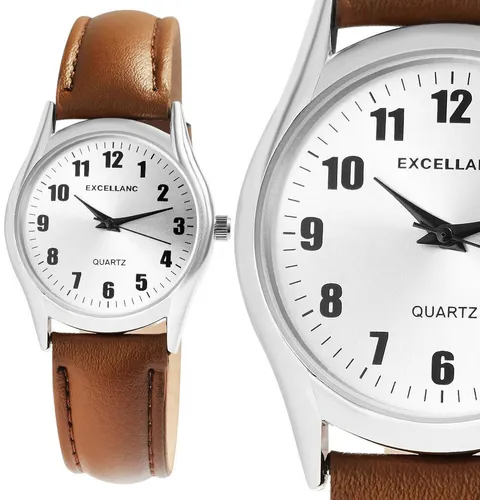 kleine Damen Frauen Braun Silber Quarz analog Armbanduhr Kunstleder 29/226 NEU