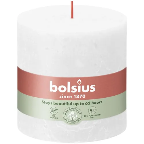 Bolsius Rustik Stumpenkerze wolkiges weiß, Höhe: 10 cm, Ø 10 cm