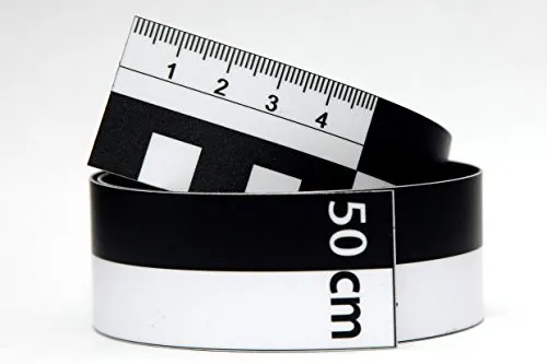 Maßstab Magnetfolie 50 cm Fotomaßstab Lineal Maßband 1 in schwarz von Sindutec