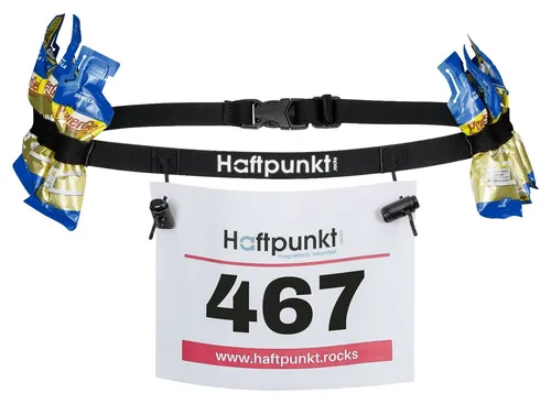 HAFTPUNKT Startnummernband (incl. 6 Gel Halter) zur Startnummer Befestigung