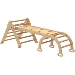 AIYAPLAY 7-in-1 Montessori Klettergerüst Indoor – faltbar mit Rutsche und Bogen