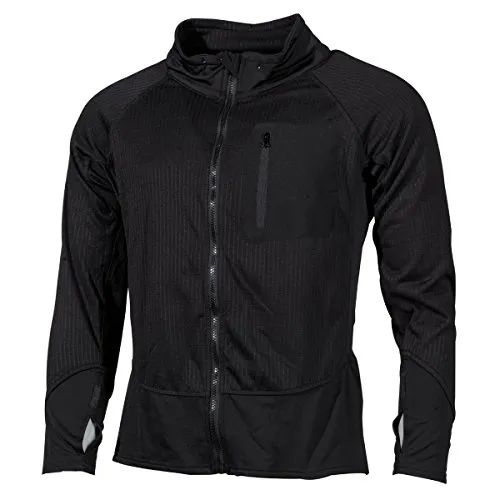 MFH US Unterziehjacke Tactical - Schwarz, Größe L - Funktionsjacke, hoch atmungsaktiv und schnelltrocknend, ideal als Basisschicht für kaltes Wetter beim Wandern, Jagd oder Paintball.