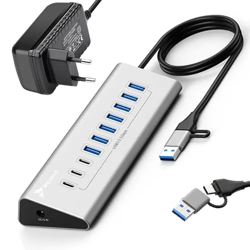 REAGLE 10-Port USB 3.2 Hub mit 100 cm Kabel