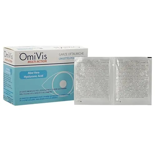 Omivis Ophthalmische Einweg-Mullbinden mit Hyaluronsäure und Aloe Vera - 20 Gaze