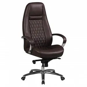 AMSTYLE Chefsessel SPM1.300 - Brauner Echtleder Bürostuhl - Eleganter Bürostuhl aus Echtleder, belastbar bis 120 kg. Mit Lordosenstütze und stufenlos verstellbarer Sitzhöhe für höchsten Komfort bei 8 Stunden Nutzung.