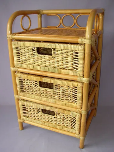 Rattani Regal Rattanregal mit 3 Schüben von Rattani