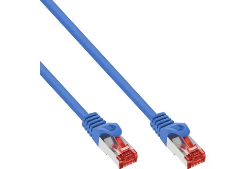 Inline InLine® Patchkabel, S/FTP (PiMf), Cat.6, 250MHz, PVC, CCA, blau, 1,5m LAN-Kabel