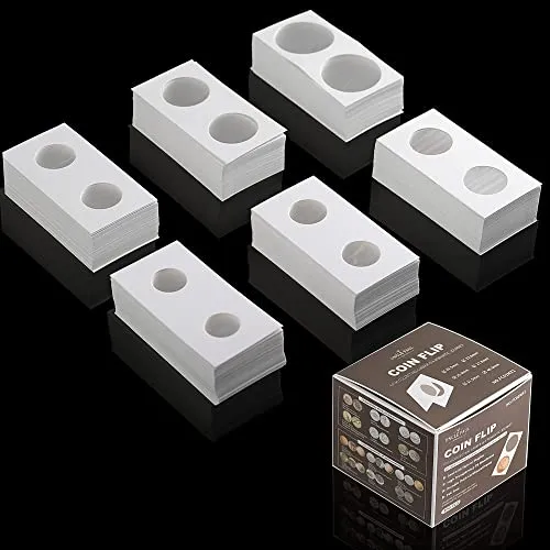 Uncle Paul 300PCS Coin Flips 2x2 Zoll Taschen 6 Größen Pappmünzenhalter Münzalbum Buch für Münzsammlungszubehör FC01MX1