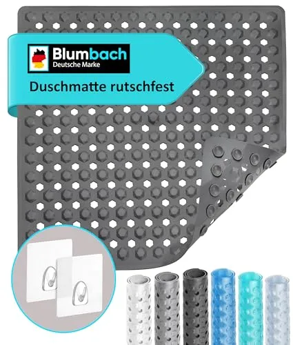 Blumbach® Duschmatte rutschfest 53x53cm in grau von BLUMBACH