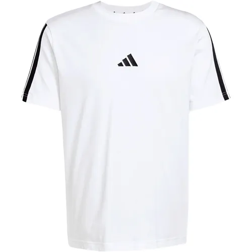 Adidas Essentials 3-Streifen T-Shirt - Weiss - T-Shirts aus weichem Baumwolljersey, superbequem und mit authentischem adidas Style durch 3-Streifen Design und Logo.