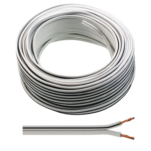 25m Lautsprecherkabel 2x 0,75mm² Weiß Audiokabel Boxenkabel