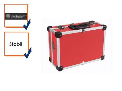 Perel Werkzeugkiste Aluminium Case 32x23x15,5cm rot
