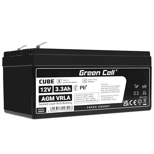 Green Cell 12V 3.3Ah (4.6mm) 3300mAh VRLA AGM akku von Green Cell