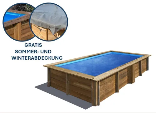 Produktbild GRE Rechteckiger Echtholzpool LEMON 375 x 200 x 68 cm