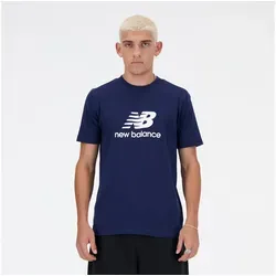 NEW BALANCE Sport Essentials Logo T-Shirt, Herren XL, blau - Sportliches Herren-T-Shirt aus 100% Baumwolle, ideal für Fitness und Freizeit. Perfekt kombinierbar mit Jeans für einen lässigen Look.