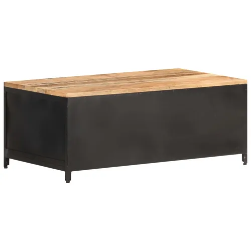 Maison Exclusive Couchtisch aus rauem Mango-Massivholz 90x50x37 cm