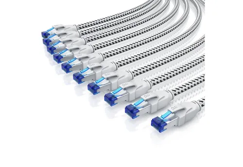 Primewire CAT.8 LAN-Kabel, 25 cm, RJ-45 - Hochgeschwindigkeits-Netzwerkkabel mit 40 Gbit/s für optimale Leistung! Ideal für alle gängigen Netzwerke, flexibel und einfach zu verlegen. Perfekt für Router, Switches und NAS-Geräte.
