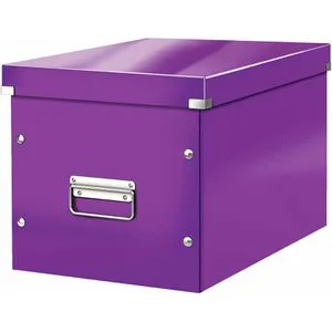 Leitz Aufbewahrungsbox 6108-00-62 ClickundStore Cube, 35,7Liter, Pappe, violett, A4, 32 x 36 x 31cm