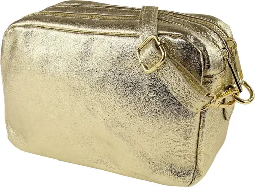 Toscanto Umhängetasche - Elegante Damen Leder Tasche in Gold - Handtaschen aus echtem Kalbsleder, ca. 22cm groß, ideal für stilbewusste Frauen, die Wert auf Qualität und Design legen.