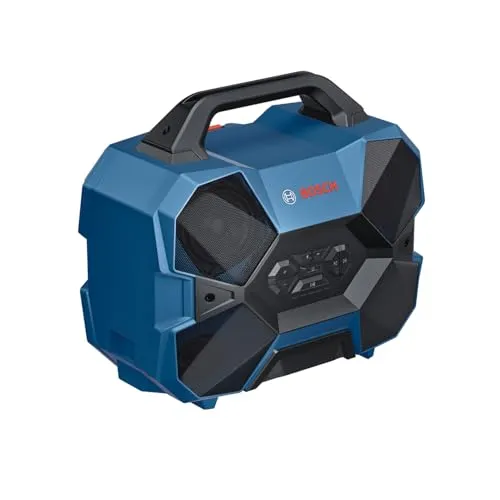 Bosch Bluetooth-Lautsprecher GPB 18V-6 C - Tragbarer Bluetooth-Lautsprecher mit 88 Watt, spritzwassergeschützt und ideal für Outdoor-Aktivitäten. Verbinde mehrere Geräte gleichzeitig für ein beeindruckendes Klangerlebnis.
