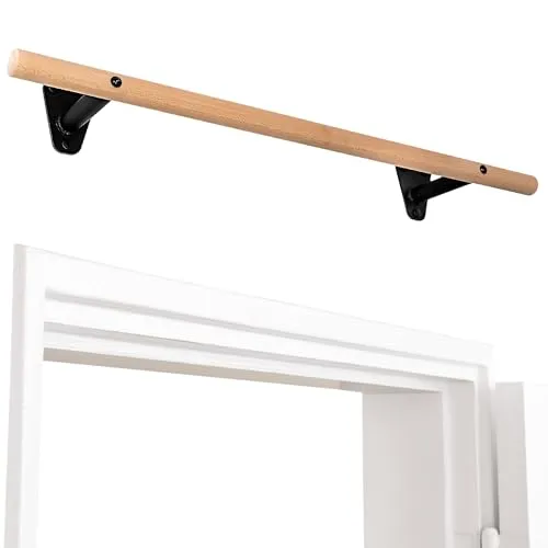 PULLUP & DIP Klimmzugstange Holz – Buchenholz Pull Up Bar zur Wandmontage - Hochwertige Buchenholz Klimmzugstange mit rutschfestem Griff für effektives Training. Einfache Wandmontage und stabile Konstruktion für bis zu 130 kg – ideal für dein Home Gym.