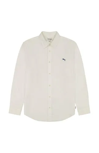 Langarmhemd WRANGLER für Herren, Gr. XL, weiß oxford - Herren-Freizeithemden aus 100% Baumwolle, ideal für lässige Outfits. Der weiche Webstoff sorgt für ein angenehmes Tragegefühl.