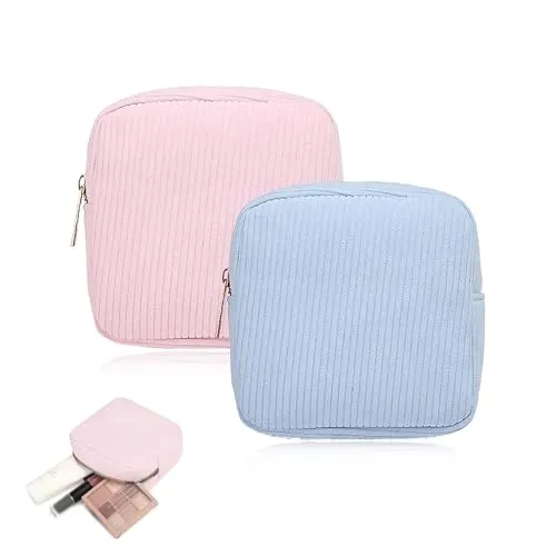 Stück Tampon Aufbewahrung,Kosmetiktasche,Schminktasche,Mini Binden Unterwegs Tampons Perioden Tasche Storage Bag,Periodentasche,Periodenprodukte,Damenbinden für Tragbar Damen MäDchen,Cordmaterial 2