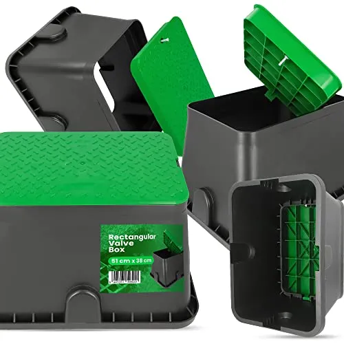 Instalguru Ventilkasten Bewässerung Mit Deckel Ventilbox Garten Rechteckig Schacht 51x38cm Tropfbewässerung Ventilkammer Beregnungsventilkasten Hydrantenschutzgehäuse Bewässerungsanlage