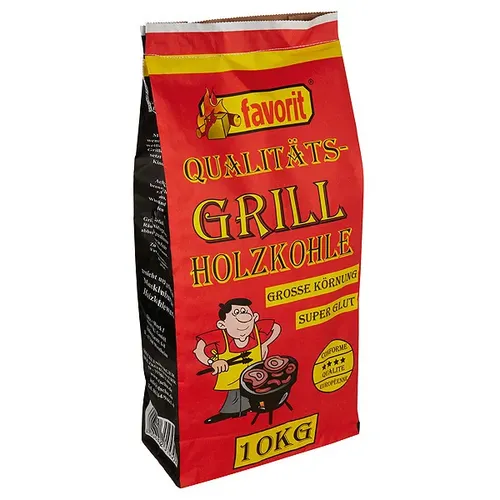 ReinigungsBerater Holzkohle 10 kg, Favorit Qualitäts Grillholzkohle Holzkohle mit hohem Brennwert, aus reinem Laubholz geköhlert 1000