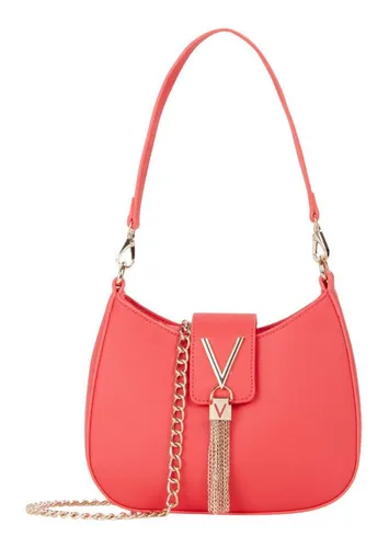 VALENTINO BAGS Damenhandtasche Rosa - Umhängetasche aus 100% Polyurethan mit abnehmbarem Schulterriemen und Kettenriemen. Praktische Innentaschen und edles Logo-Design machen diese Tasche zum perfekten Begleiter für stilbewusste Frauen.