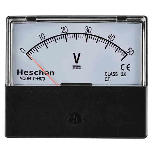 Stromkreis-Prüfgerät Voltmeter DC 0-50V Klasse 2.0 für Elektrogeräte schwarz
