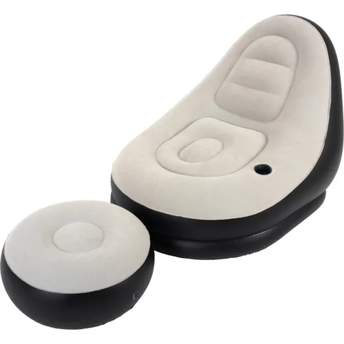 AVENLI Lounge Sessel aufblasbar mit Hocker in grau von Avenli