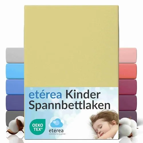 etérea Jersey Spannbettlaken 60x120cm - 70x140cm Minze bis 15 cm Höhe - 100% Baumwolle Spannbetttuch Oekotex - Bed Sheets Leintuch Bettbezug - Bettlaken 60x120 cm - 70x140 cm - Grün