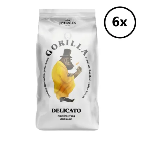 6x Joerges Gorilla Espresso Delicato 1kg Kaffeebohnen 1kg Arabica Robusta, Crema
