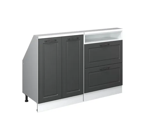 Vicco Unterschrank R-Line, Anthrazit Landhaus/Weiß, 120 cm 2er Set - Unterschränke für Dachschrägen, speziell konzipiert für optimalen Stauraum und moderne Optik – ideal für Küchen mit besonderen Anforderungen.