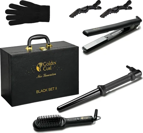 Golden Curl The Luxury Set, Black – Glätteisen für perfekte Styles