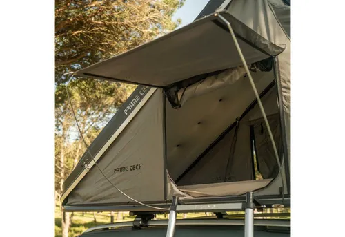 Prime Tech Dachzelt Delta Pro für 2 Personen – beige - Robustes Dachzelt für 2 Personen, ideal für Campingabenteuer. Leicht aufzubauen, mit bequemer Matratze und stabiler Leiter. Perfekt für unvergessliche Nächte unter dem Sternenhimmel.