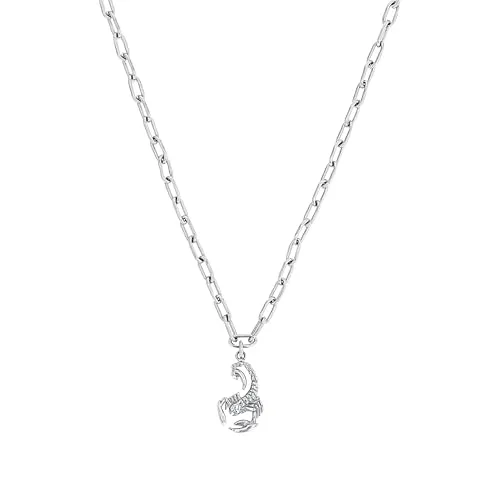 Amor Scorpions Edelstahl Kette mit Anhänger - Unisex Kette für Damen und Herren, 45+5 cm verstellbar, aus hochwertigem Edelstahl. Kommt in einer eleganten Geschenkbox – die perfekte Geschenkidee für besondere Anlässe.
