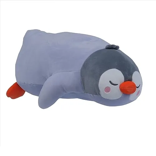UNUS Seitenschläferkissen Stillkissen Pinguin Kissen für Kinder Lagerungskissen Dekoration extrem weich 75 cm Hellblau
