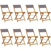 vidaXL Klappbare Gartenstühle 8 Stk. Anthrazit aus Massivholz - Robuste Gartenstühle aus massivem Akazienholz, klappbar für einfache Lagerung und Transport. Ideal für Garten, Terrasse und Balkon - genieße entspannte Stunden in der Natur!