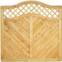 GartenLand Massivzaun NIZZA Gebogen 180x180 cm mit Rankgitter - Massivzaun Nizza mit elegantem Hochbogen und Rankgitter für stilvollen Sichtschutz. Robust aus Lärchenholz, bietet er Privatsphäre und eine ansprechende Optik für Ihren Garten.