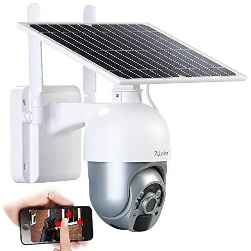 7links Überwachungskamera LTE: 4G-Pan-Tilt-Überwachungskamera, Full HD, Akku, Solarpanel, App, IP65 (LTE Solar, Kamera, 3G)